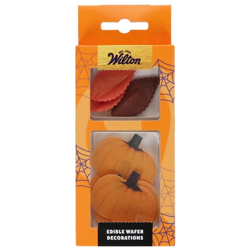 Taartdecoratie van ouwel pompoenen en bladeren 10 stuks