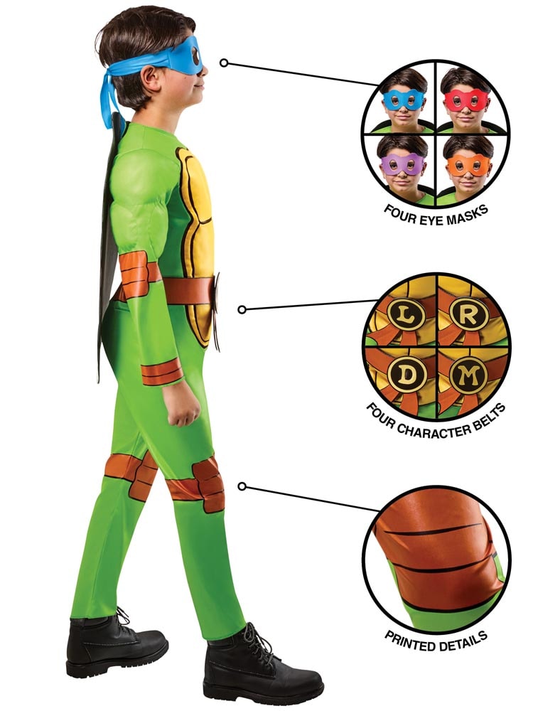 Ninja Turtles 4-in-1 Kostuum Kind 5-6 jaar