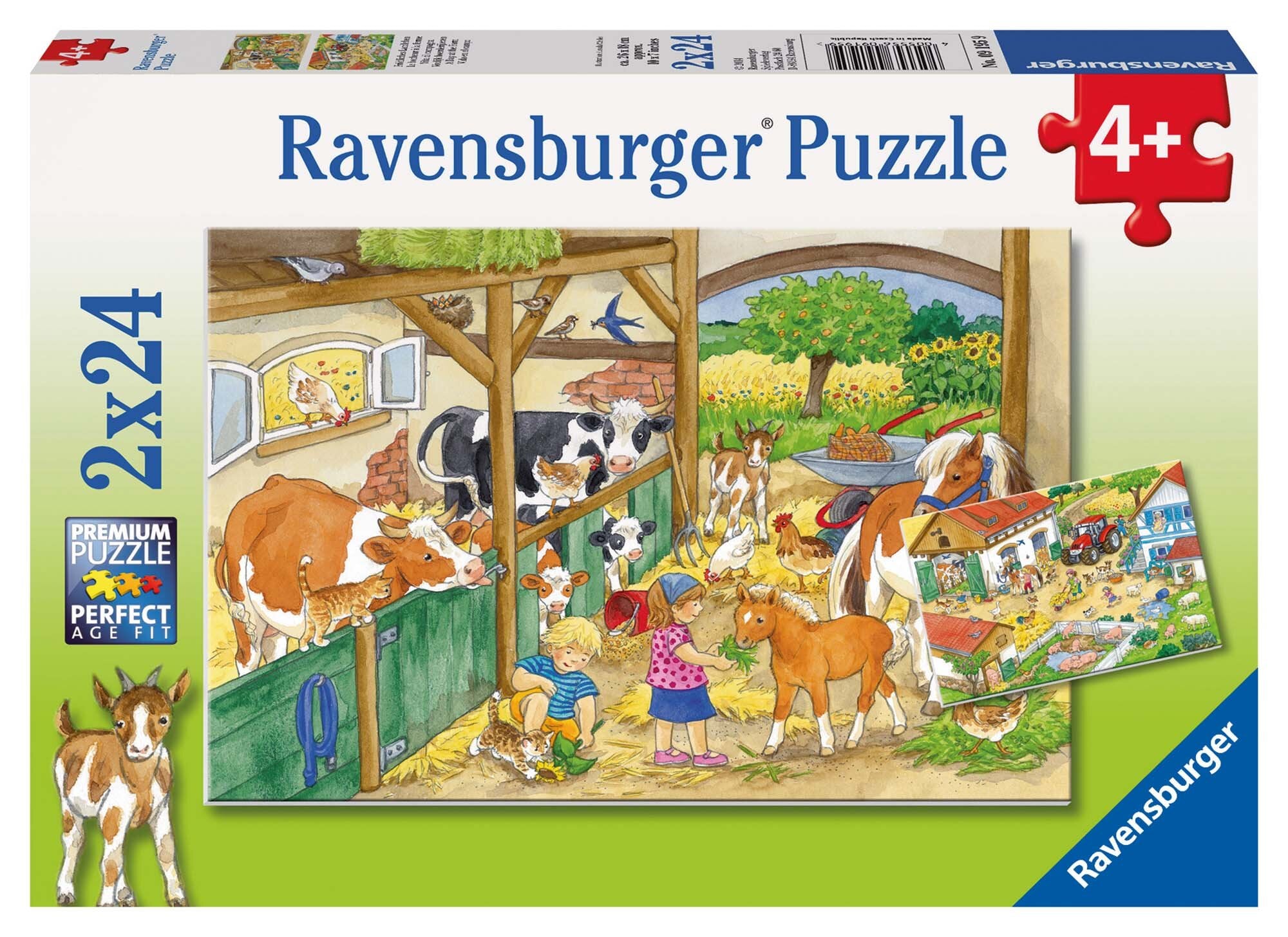 Ravensburger Puzzel - Een dag op de boerderij 2x24 stukjes