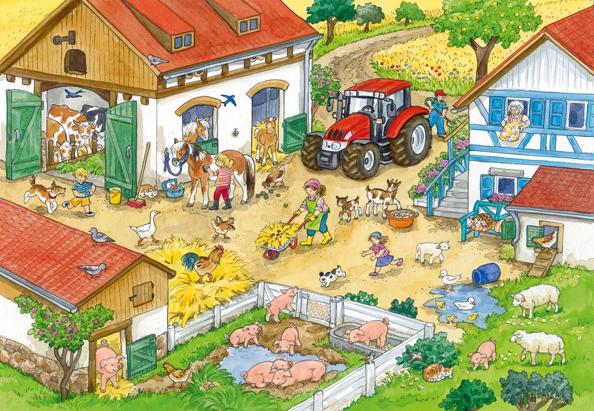 Ravensburger Puzzel - Een dag op de boerderij 2x24 stukjes