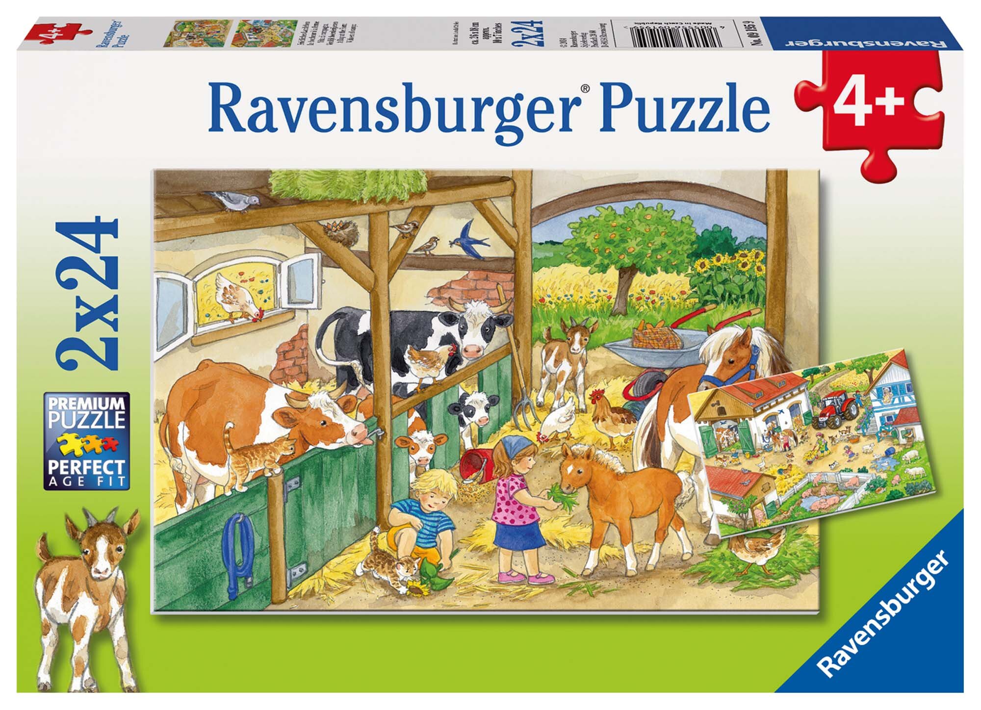 Ravensburger Puzzel - Een dag op de boerderij 2x24 stukjes