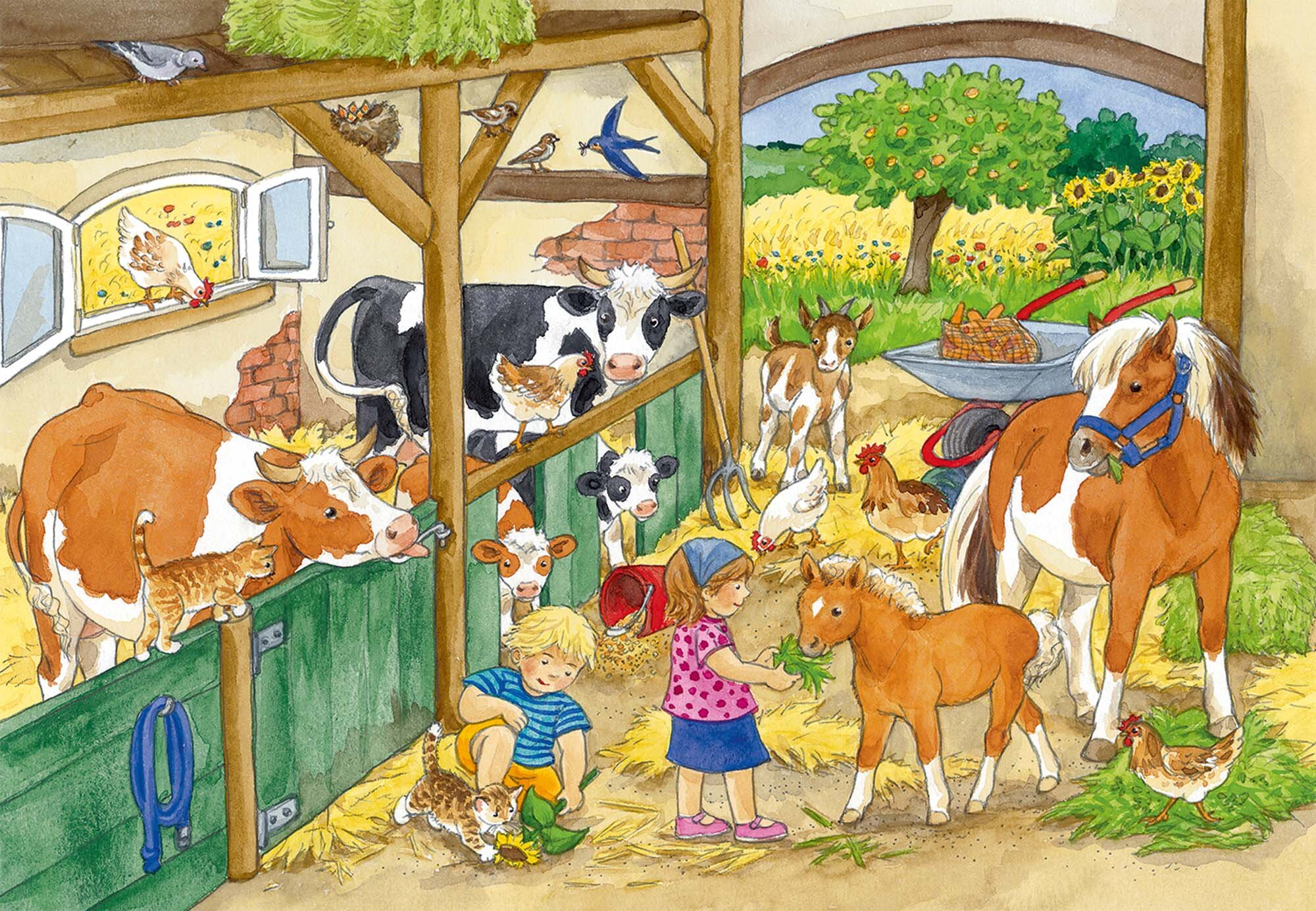 Ravensburger Puzzel - Een dag op de boerderij 2x24 stukjes