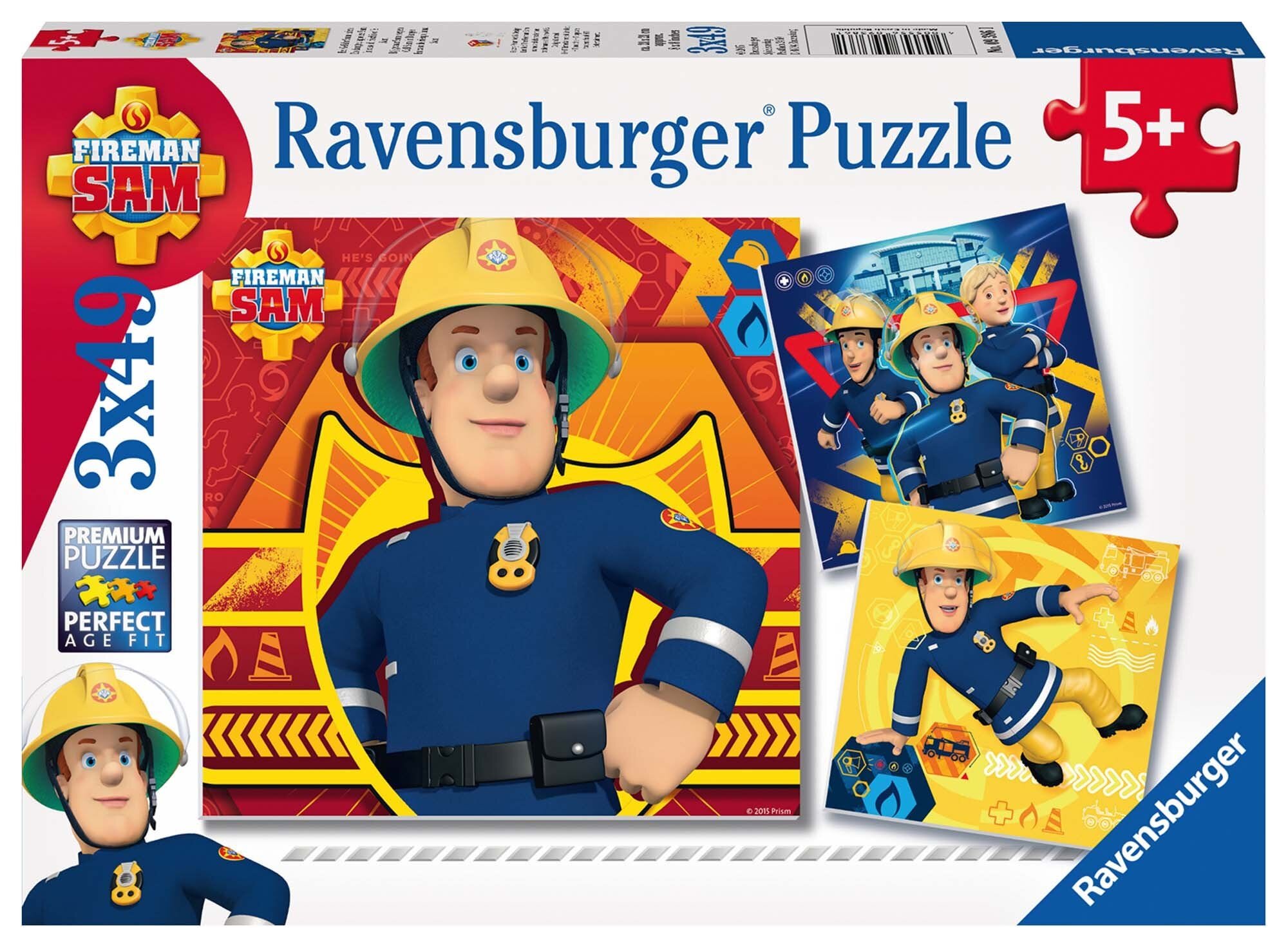 Ravensburger Puzzel - Brandweerman Sam, Bel bij gevaar 3x49 stukjes