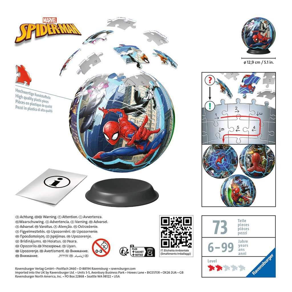 Ravensburger 3D Puzzel - Spiderman 72 stukjes