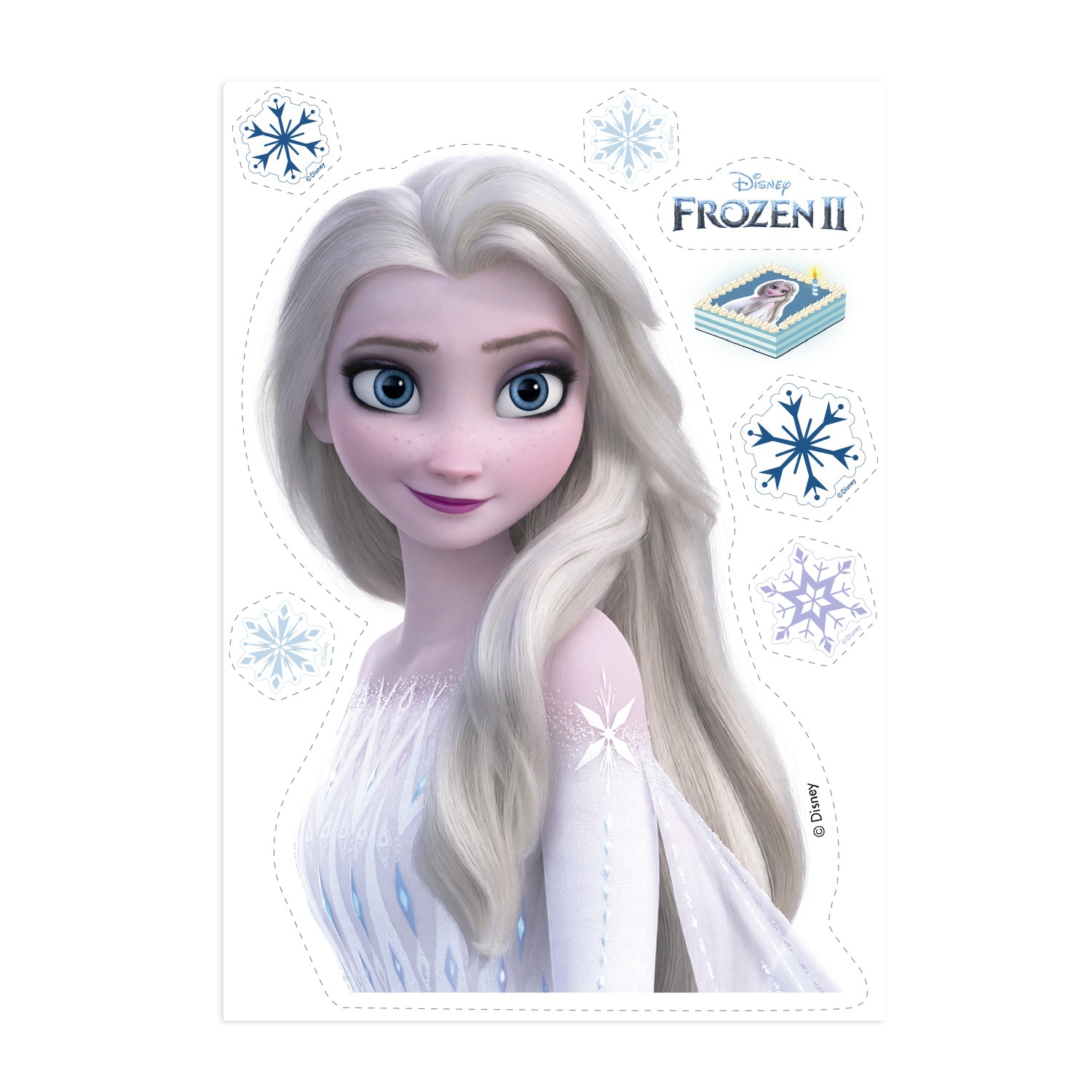 Frozen Elsa - Taartdecoraties Ouwel 7 stuks