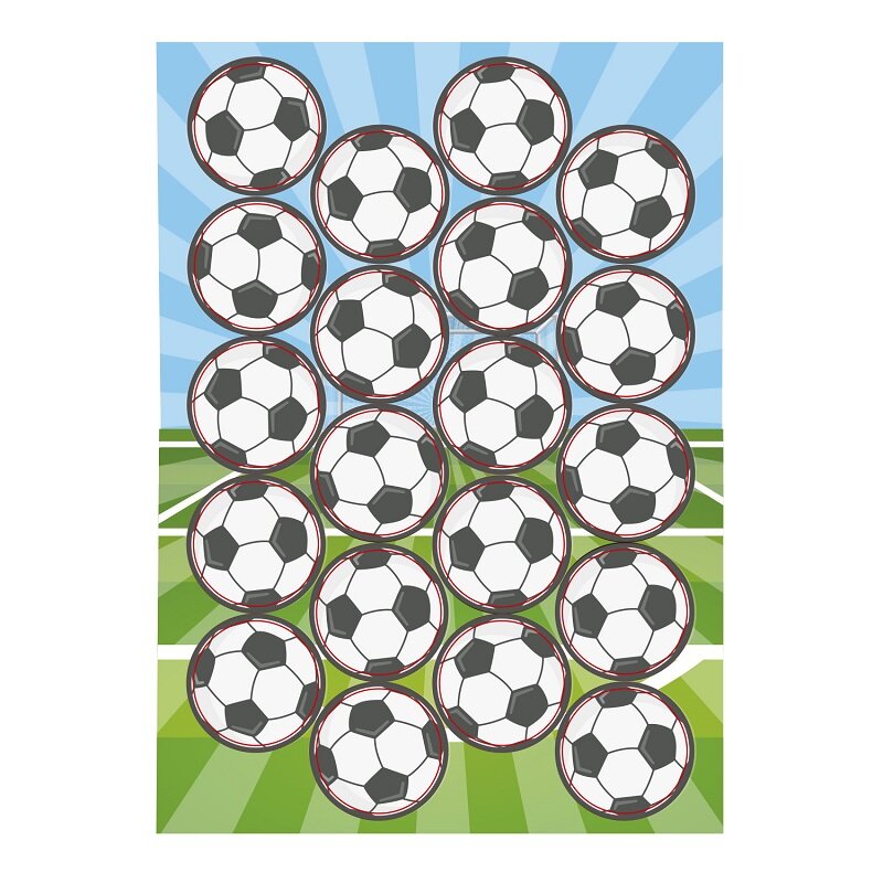 Voetbal Eetbare Cupcake Decoraties 20 stuks