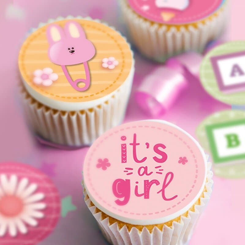 Eetbare Cupcake Decoraties Baby Girl 20 stuks