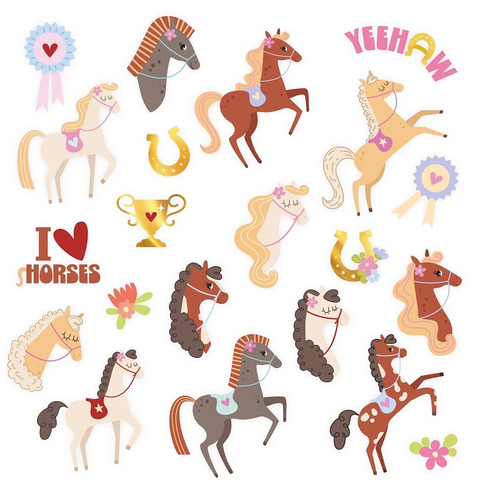 Paarden neptattoos voor kinderen 21 stuks