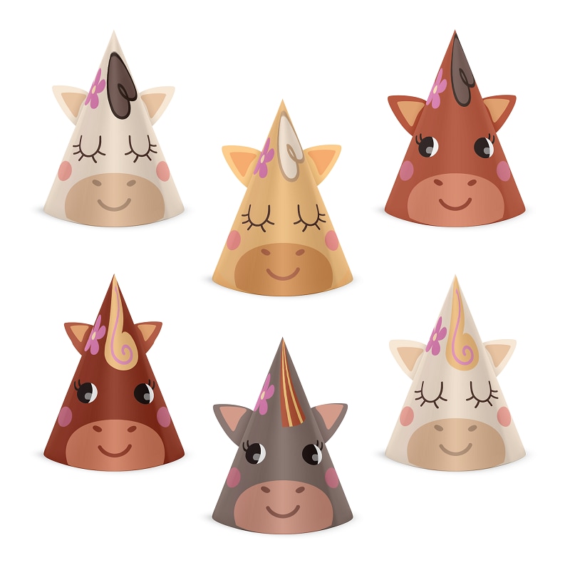 Paarden - Feesthoedjes 6 stuks