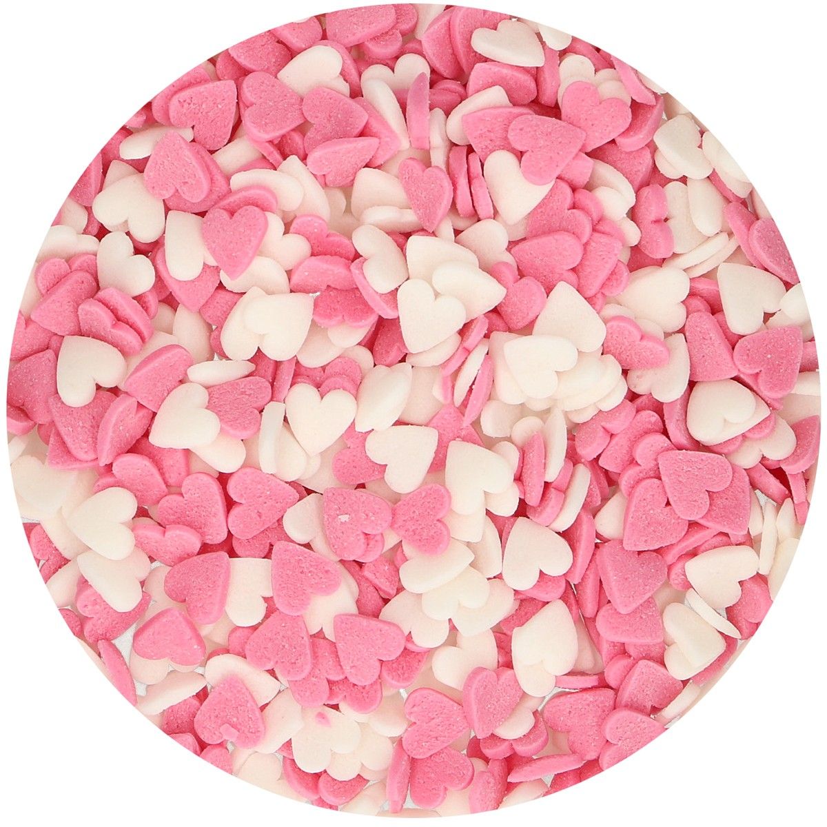 FunCakes - Strooisel Hartjes Roze-Wit 60 g