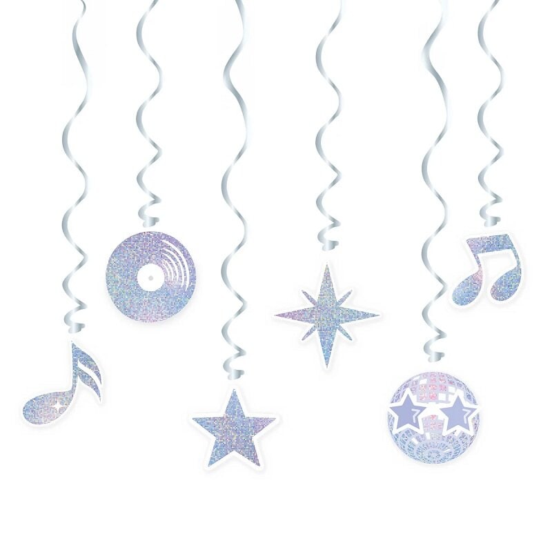 Disco - Hangdecoraties 6 stuks