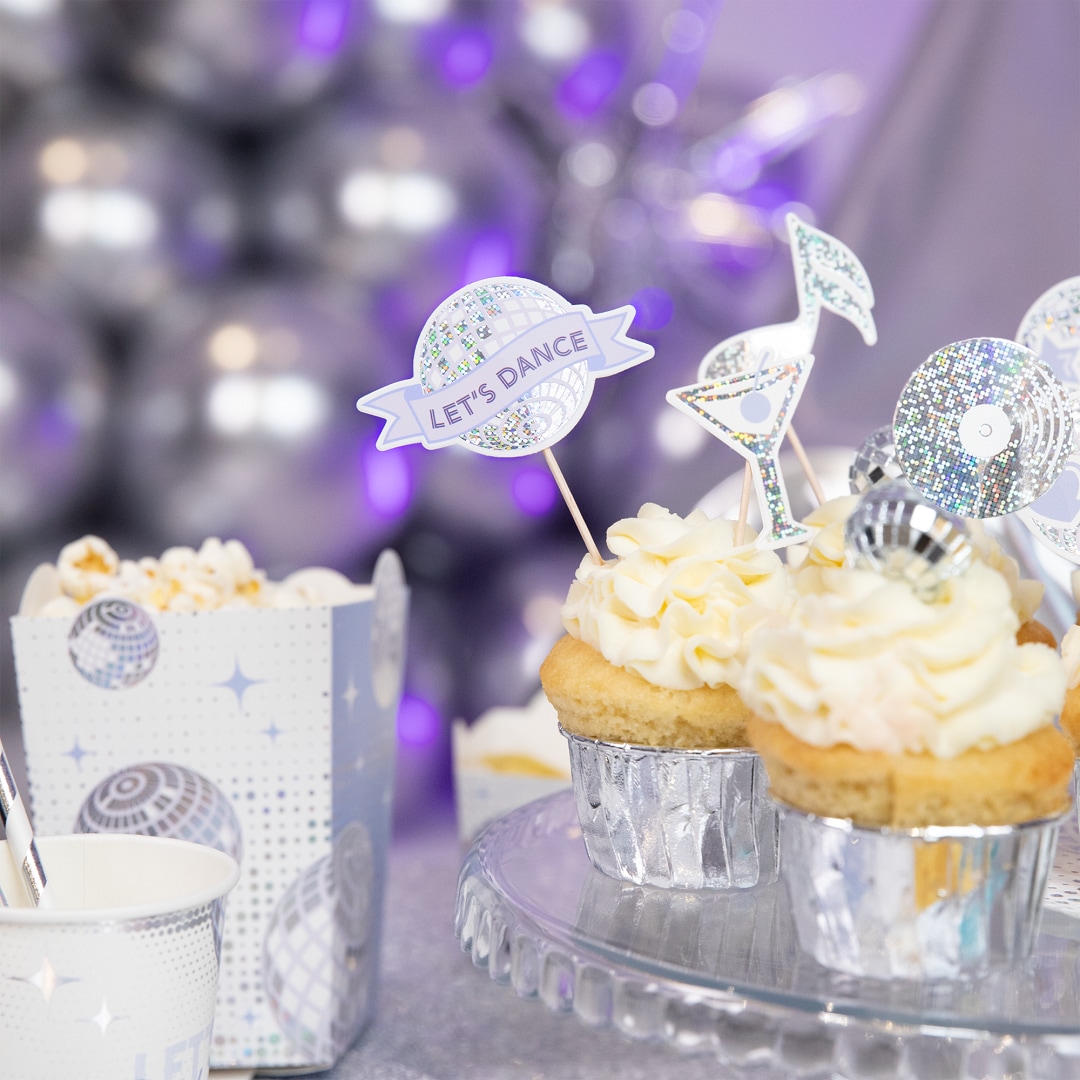 Disco - Cake toppers 8 stuks