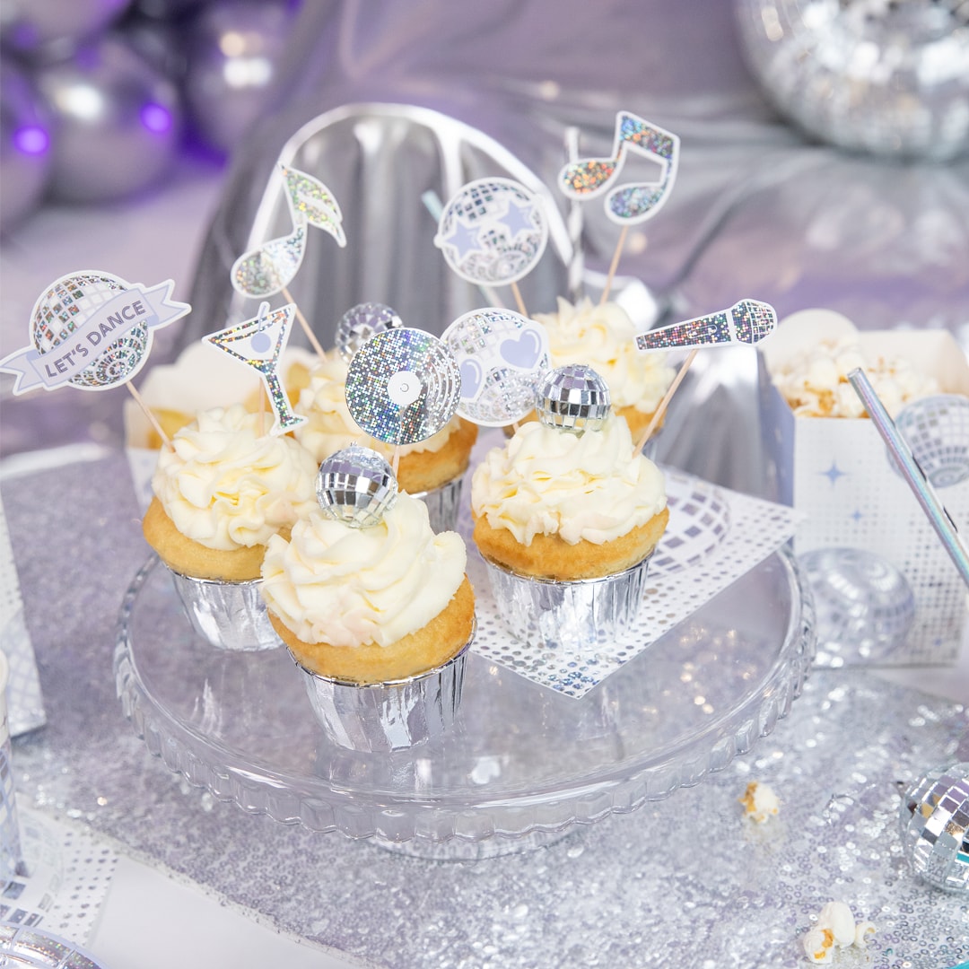 Disco - Cake toppers 8 stuks