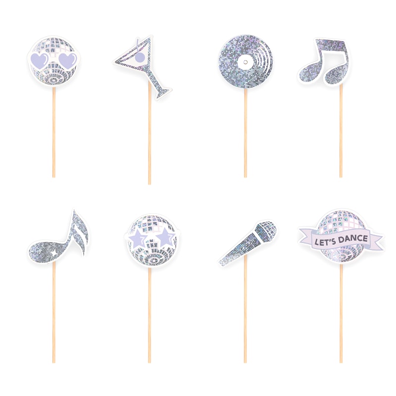 Disco - Cake toppers 8 stuks