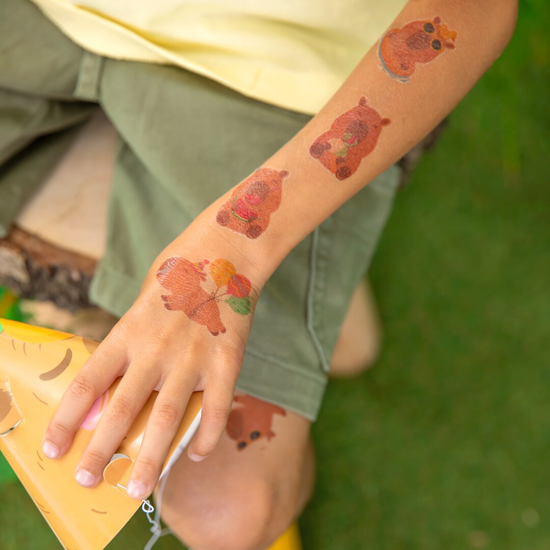 Capybara Neptattoos voor kinderen 18 stuks