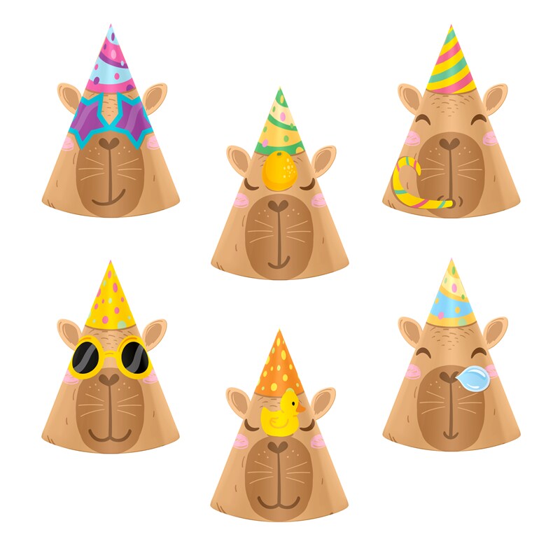 Capybara Feesthoedjes 6 stuks