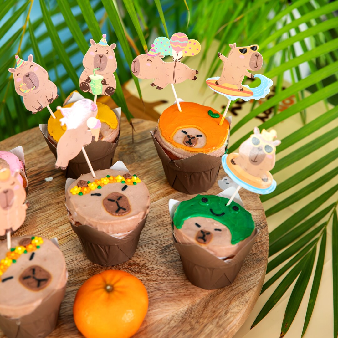 Capybara Caketopper 9 stuks