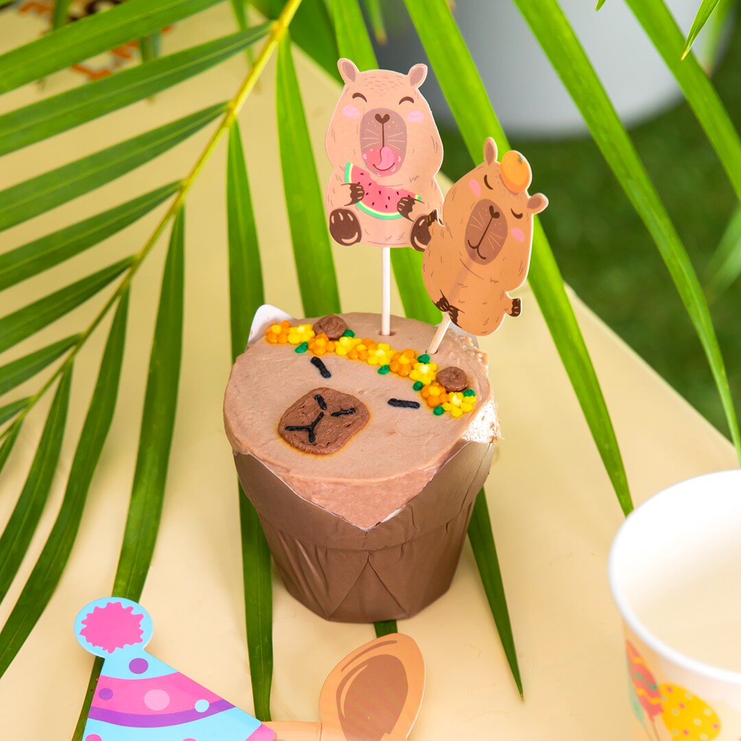 Capybara Caketopper 9 stuks