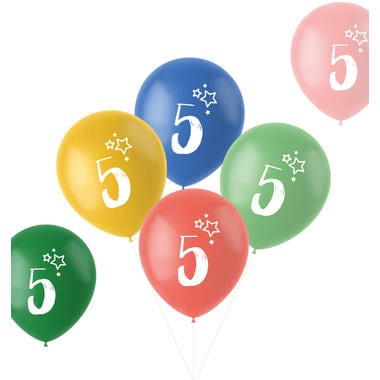 Cijfer Ballonnen 5 jaar, 6 stuks