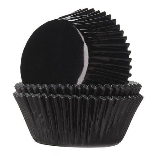 Muffinvormpjes - Zwart folie 24 stuks