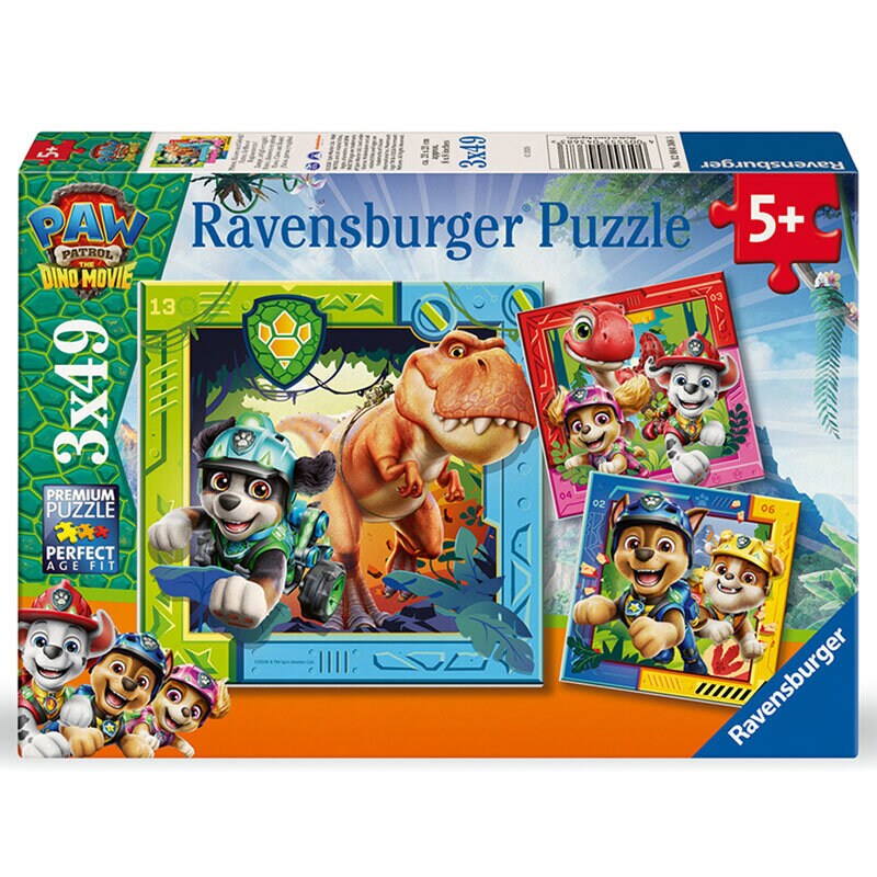 Paw Patrol Dino Movie Puzzel 3 x 49 stuks