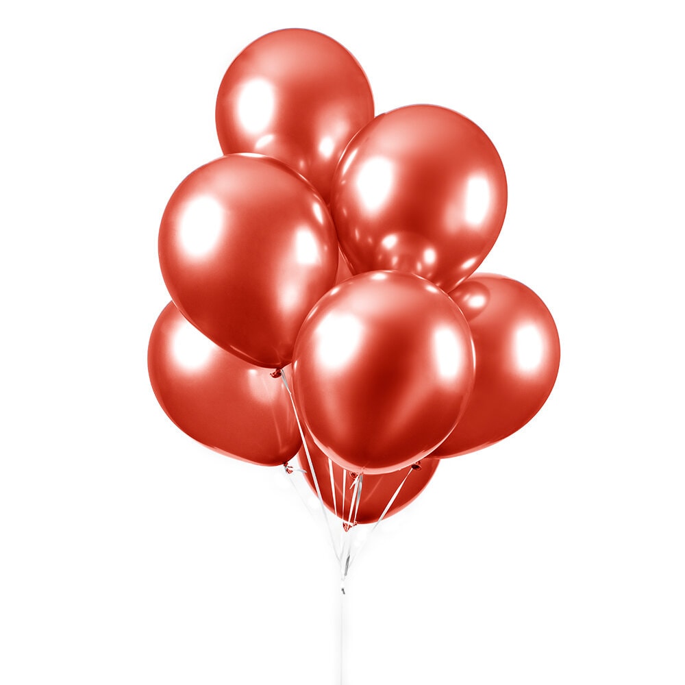 Ballonnen - Rood Chroom 10 stuks