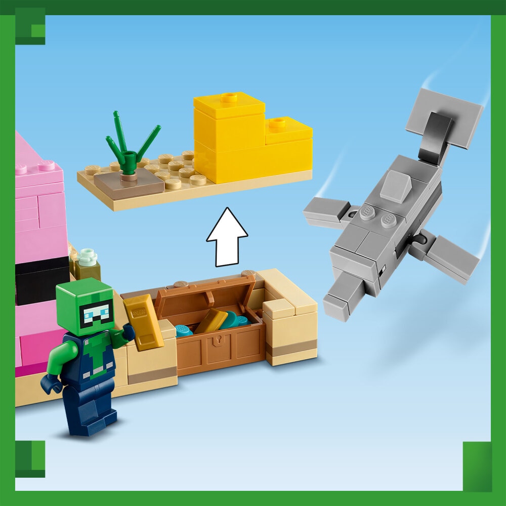 LEGO Minecraft - Het axolotlhuis 7+
