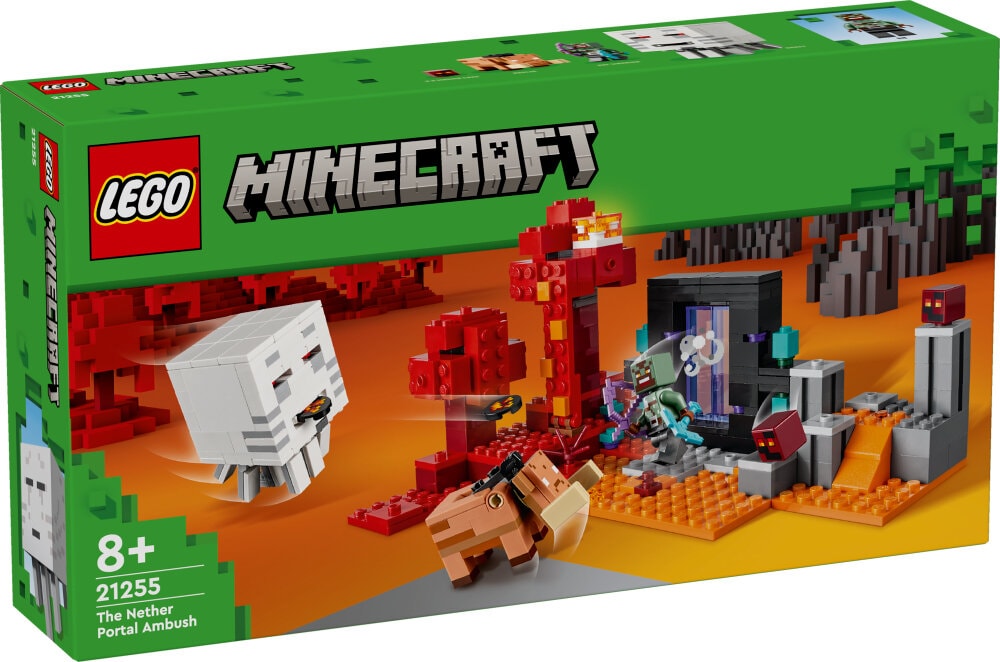 LEGO Minecraft - Hinderlaag bij het Nether-portaal 8+