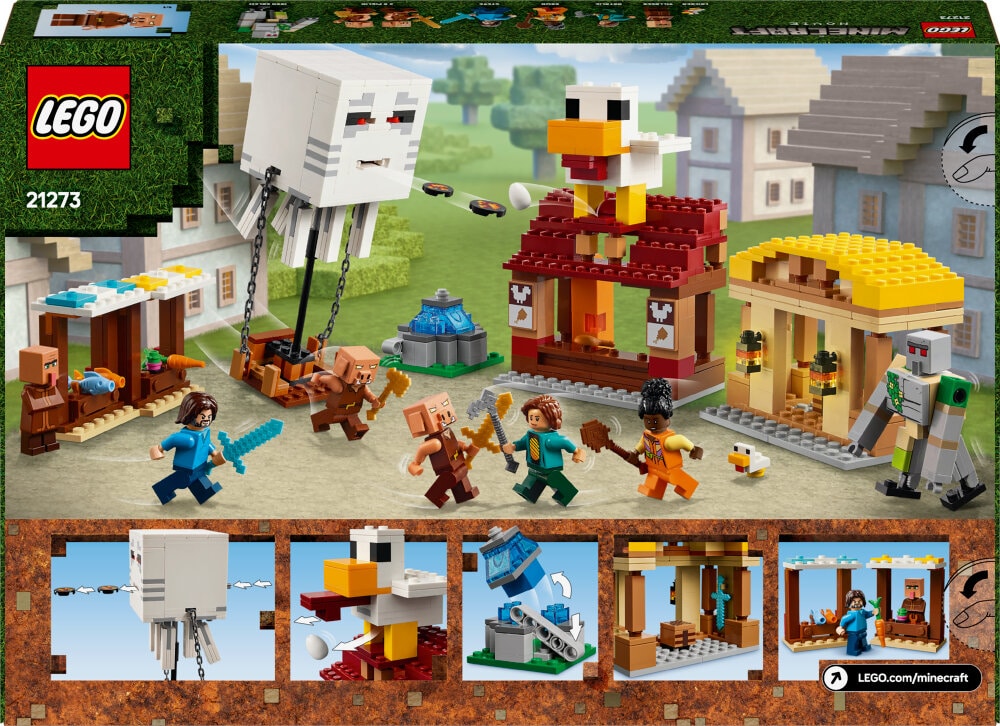 LEGO Minecraft - De Ghast-ballon aanval op het dorp 10+