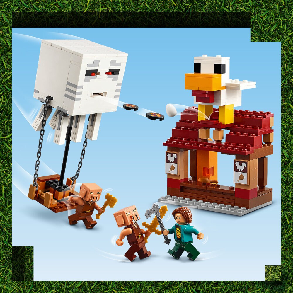 LEGO Minecraft - De Ghast-ballon aanval op het dorp 10+