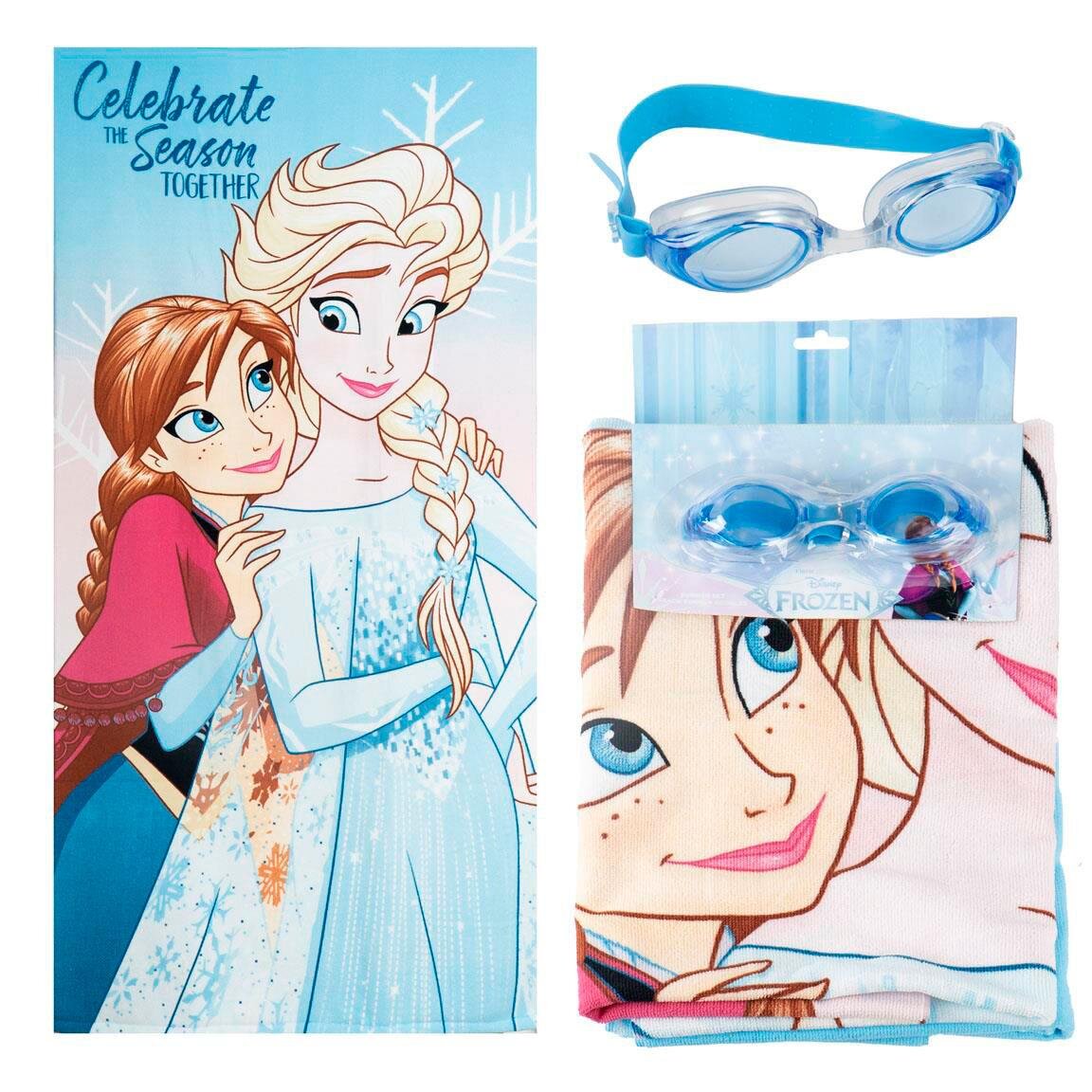 Frozen - Set met badhanddoek en zwembril