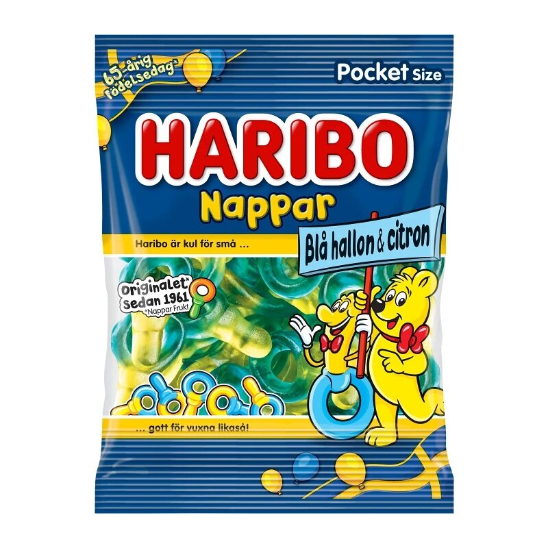 Haribo Speentjes Blauwe Framboos & Citroen 80 gram