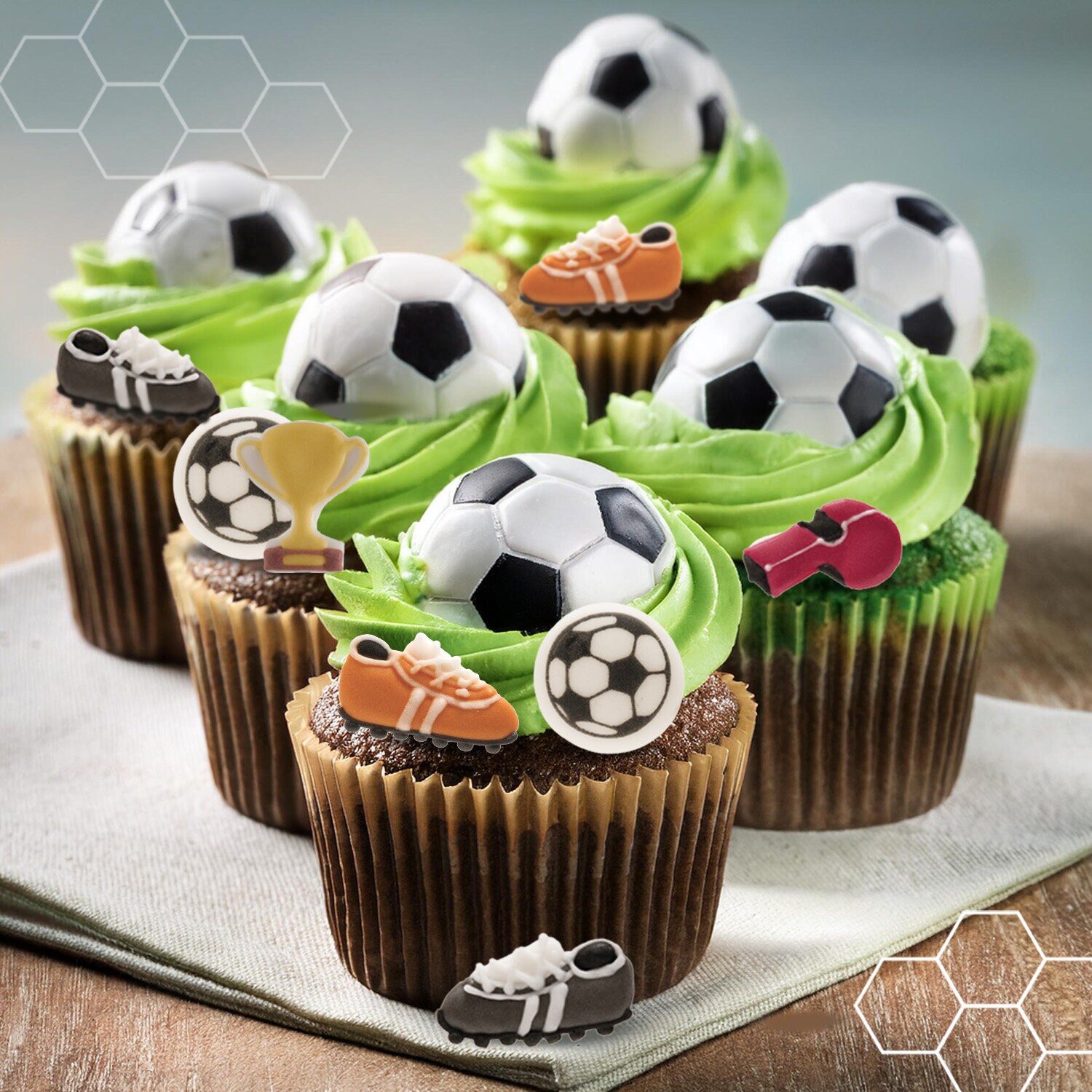 Suikerdecoraties Voetbal 8 stuks