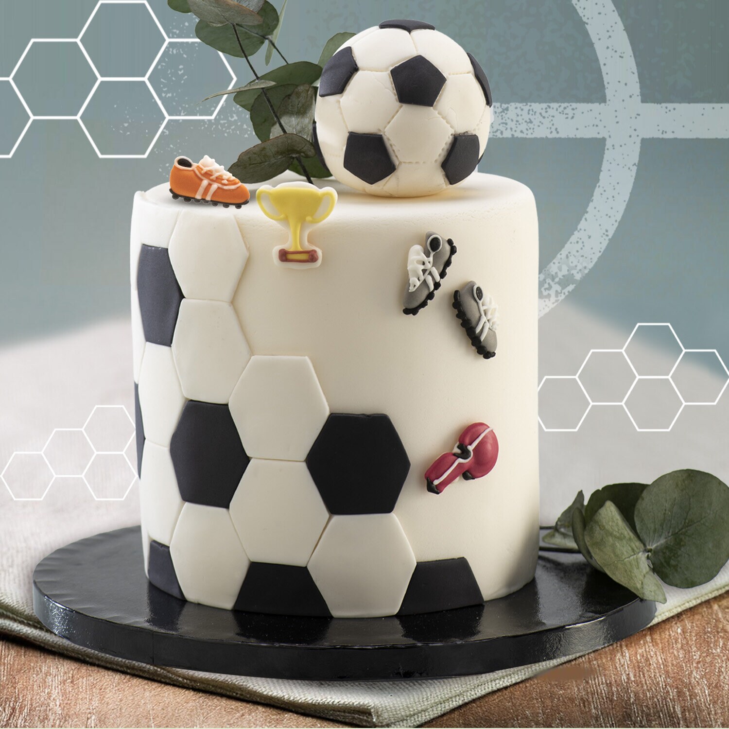 Suikerdecoraties Voetbal 8 stuks