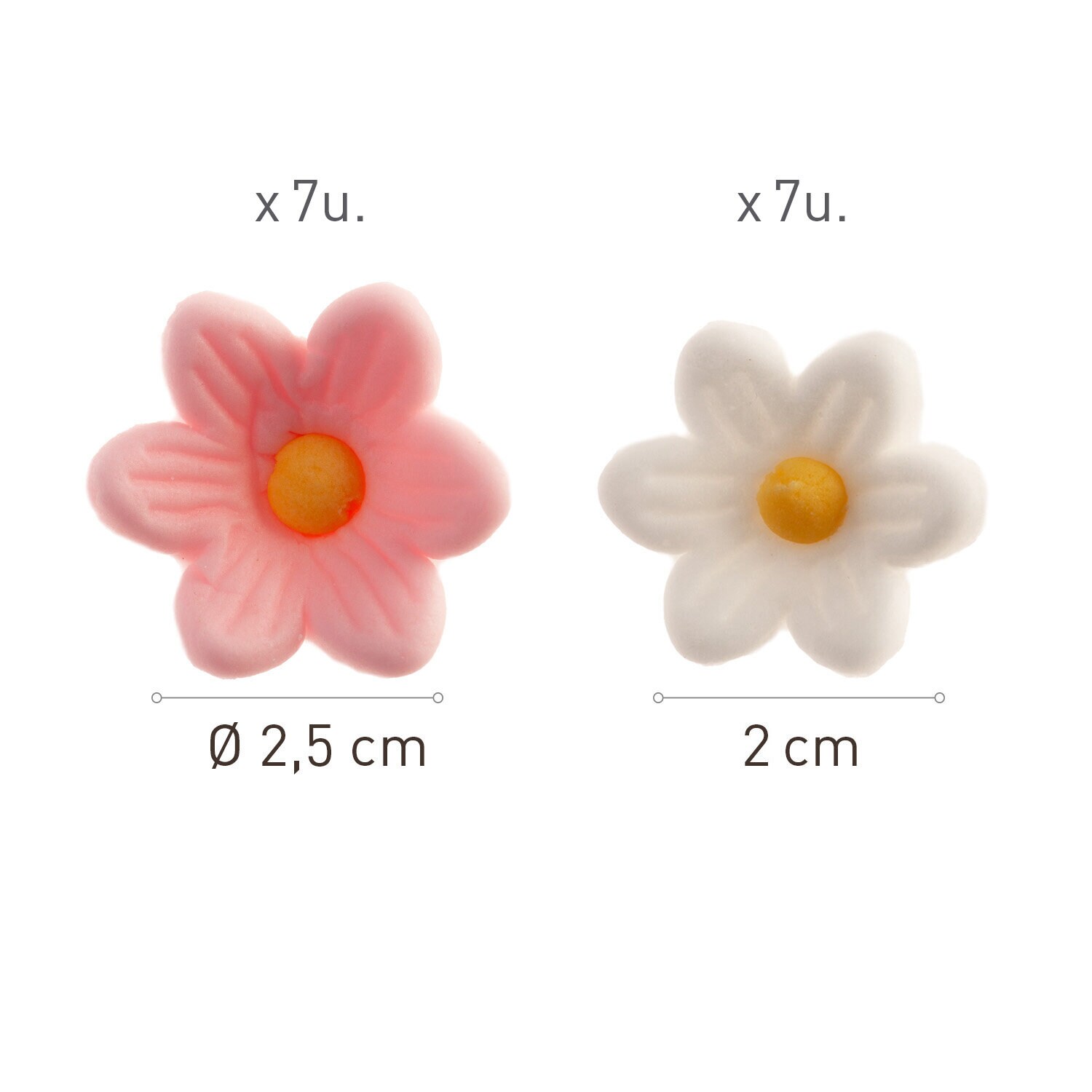 Suikerdecoraties Roze/Witte Bloemen 14 stuks