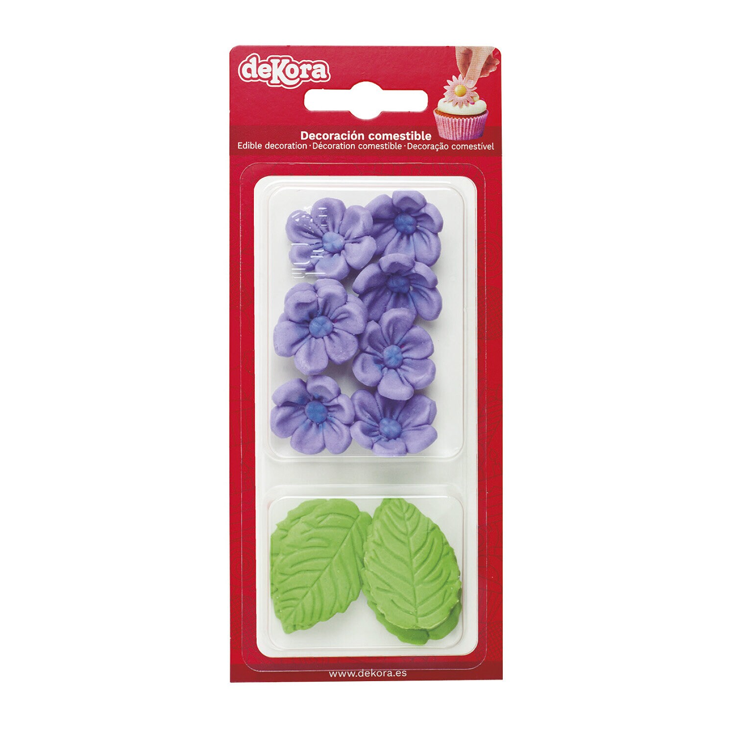 Suikerdecoraties Viooltjes met Bladeren 13 stuks