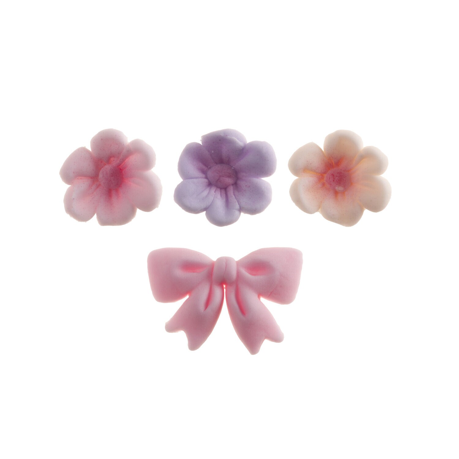 Suikerdecoraties Bloemen & Strikken Roze 10 stuks