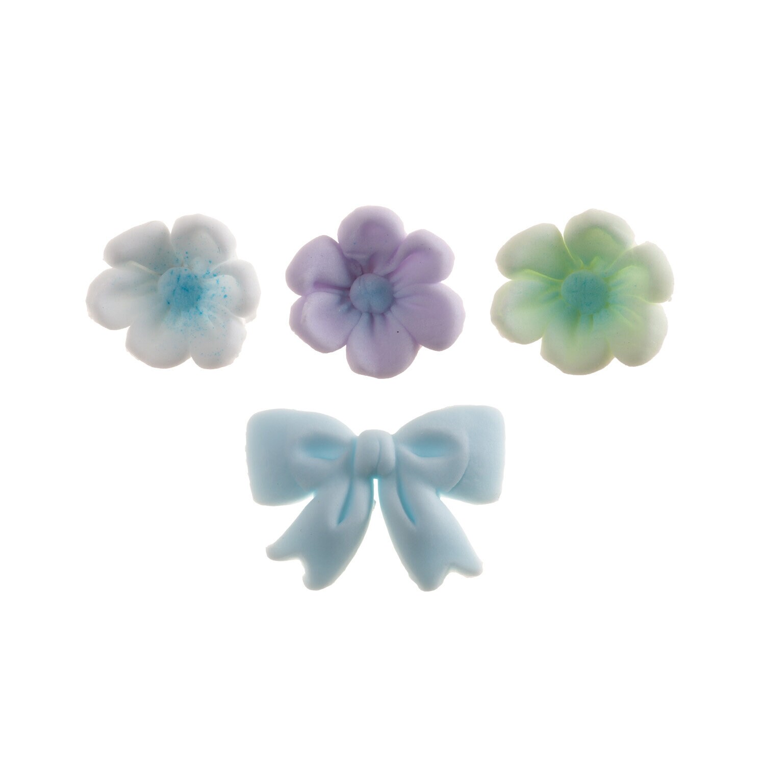 Suikerdecoraties Bloemen & Strikken Blauw 10 stuks