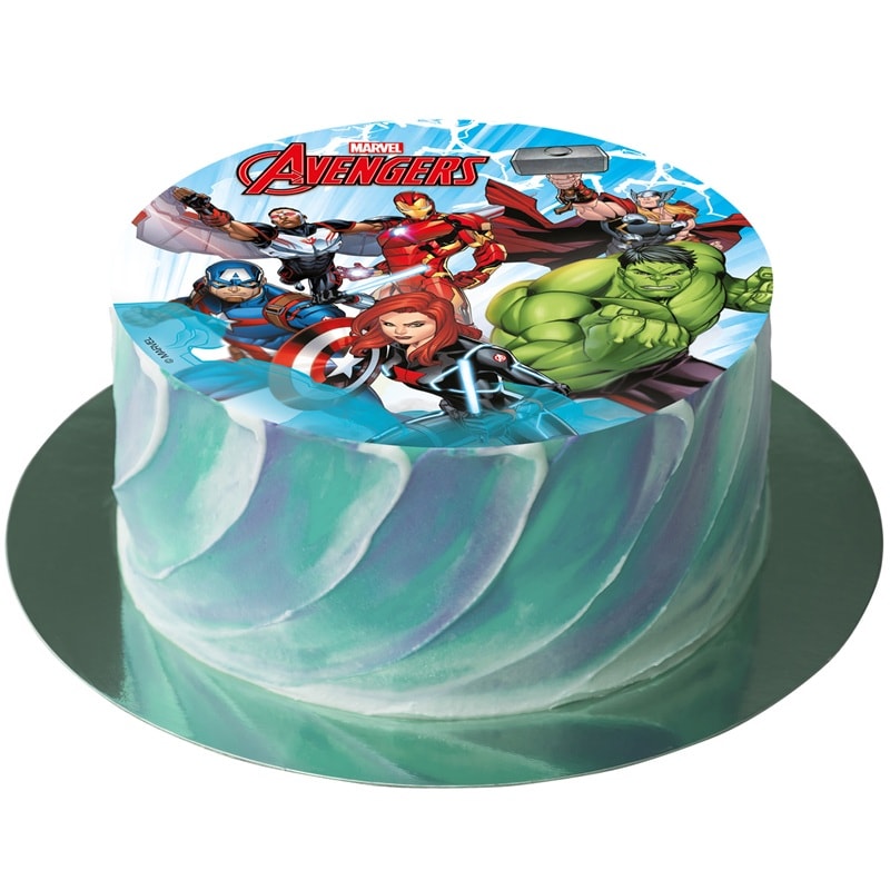 Taartprint Avengers - Suikervrije fondant 15,5 cm