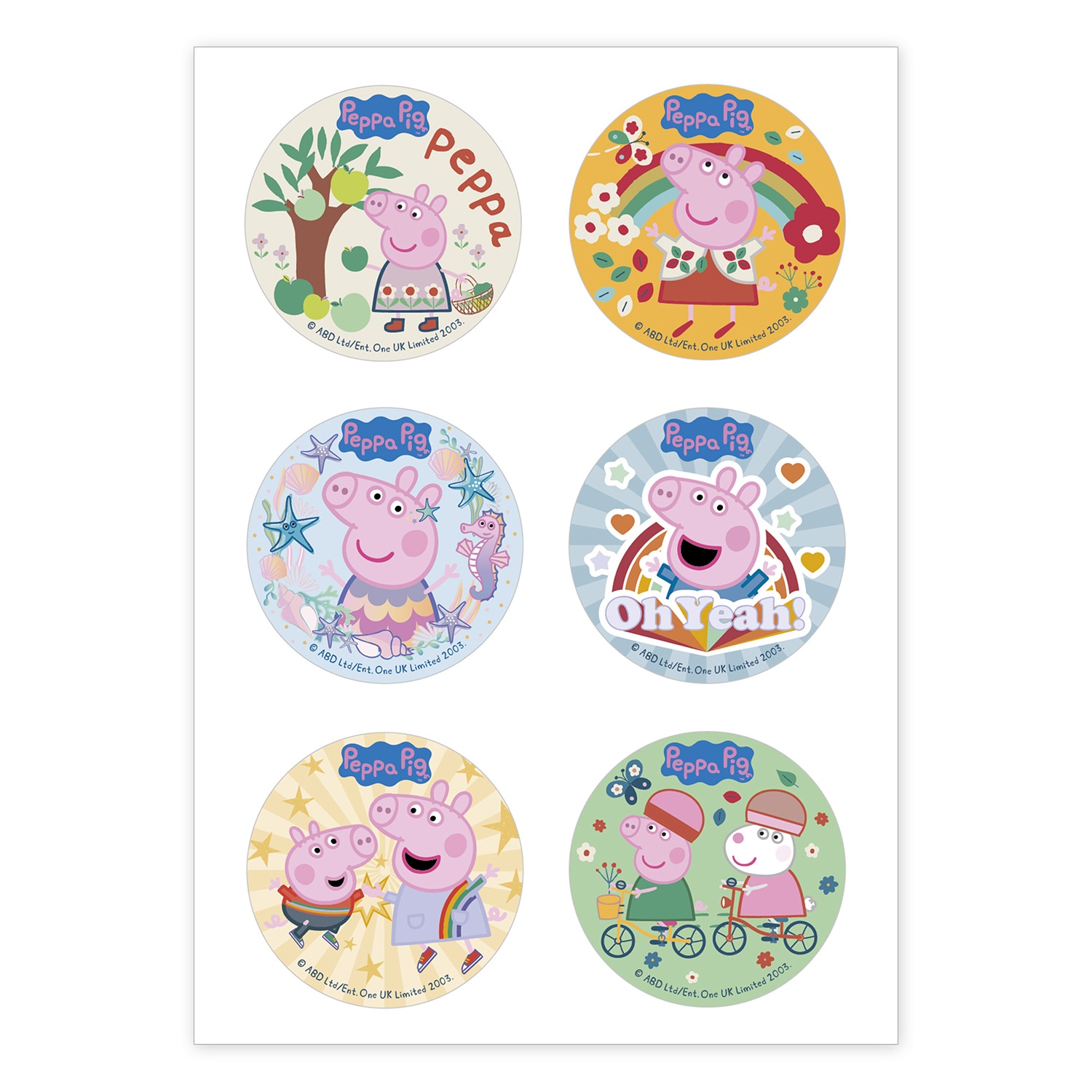 Peppa Pig - Eetbare Cupcake Decoraties Fondant 6 stuks