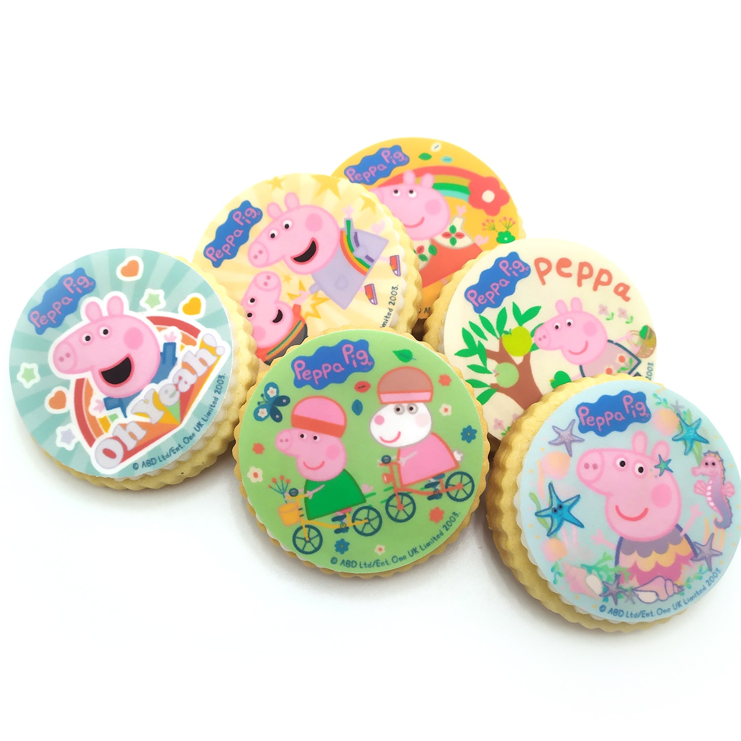 Peppa Pig - Eetbare Cupcake Decoraties Fondant 6 stuks