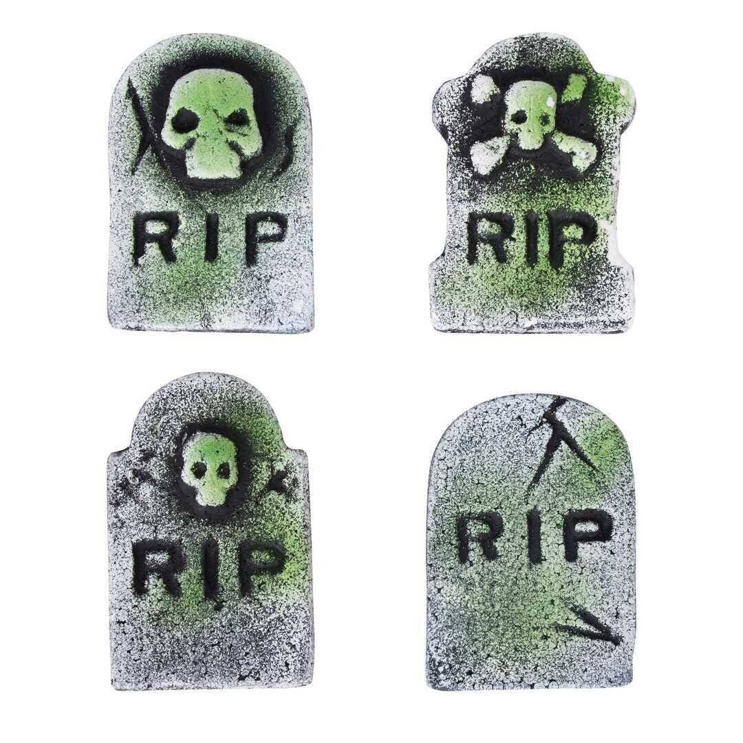 Halloweendecoraties Mini Grafstenen 4 stuks
