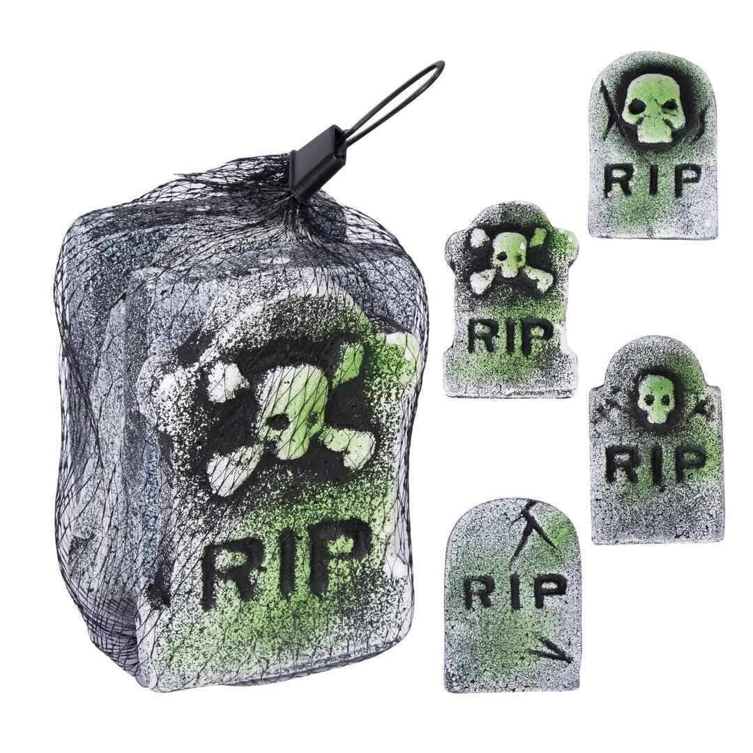 Halloweendecoraties Mini Grafstenen 4 stuks