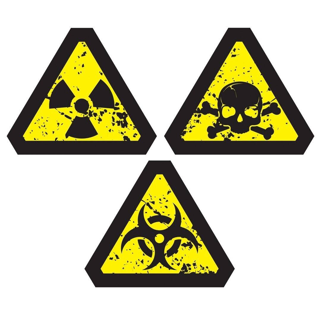 Biohazard Stickers 25 cm, 3 stuks