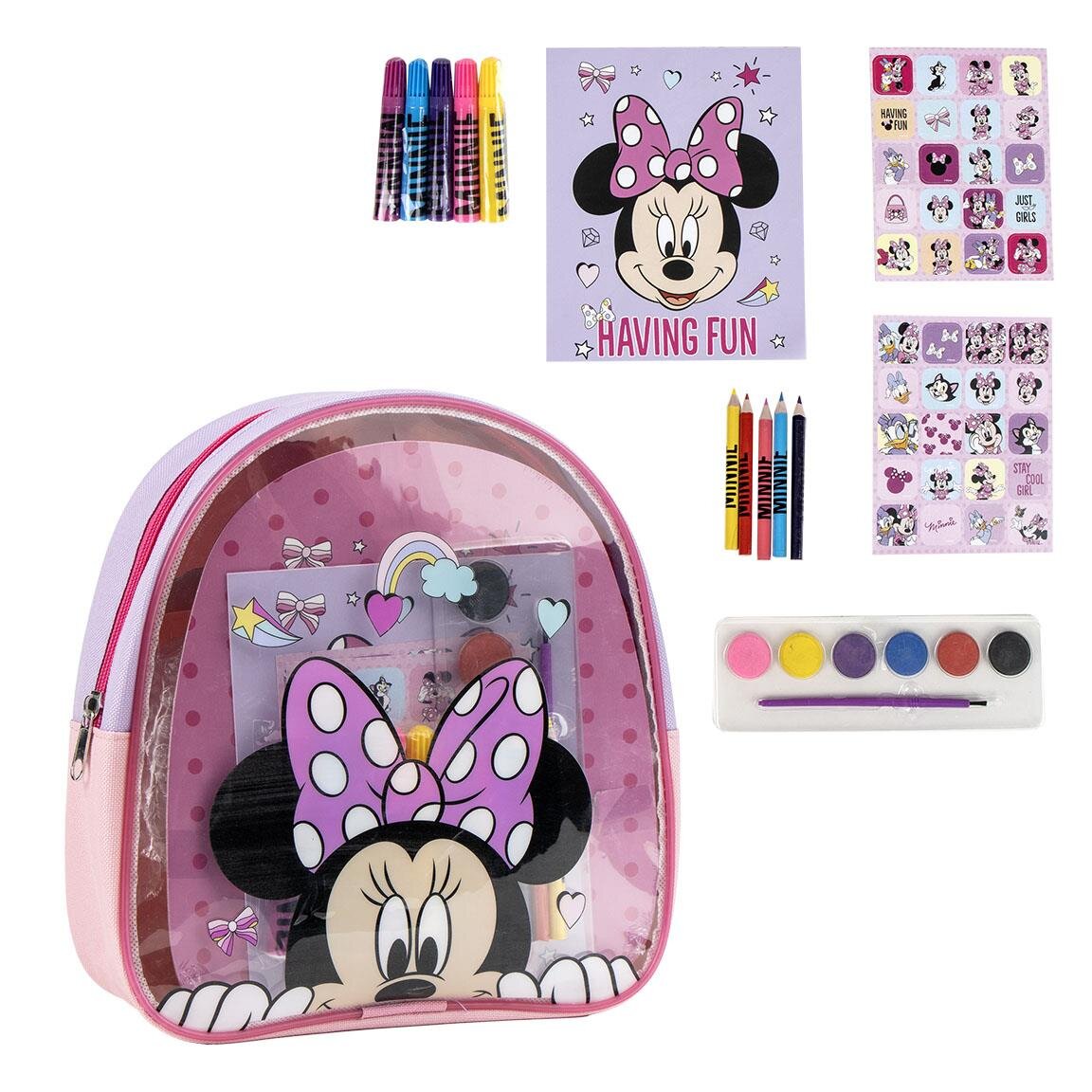 Minnie Mouse - Creatieve rugzak met 15 knutselspulle