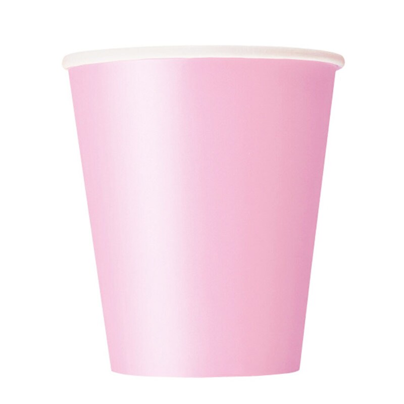 Papieren Bekers 266 ml Lichtroze 8 stuks
