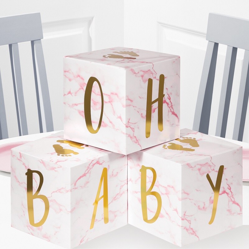 Oh Baby - Tafeldecoraties roze 3 stuks