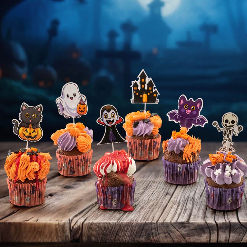 Halloween Caketoppers 16 stuks