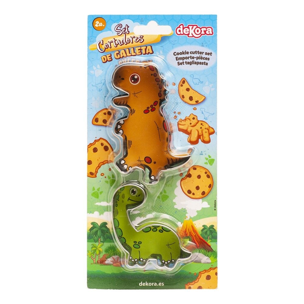 Dinosaurus uitsteekvormpjes 2 stuks