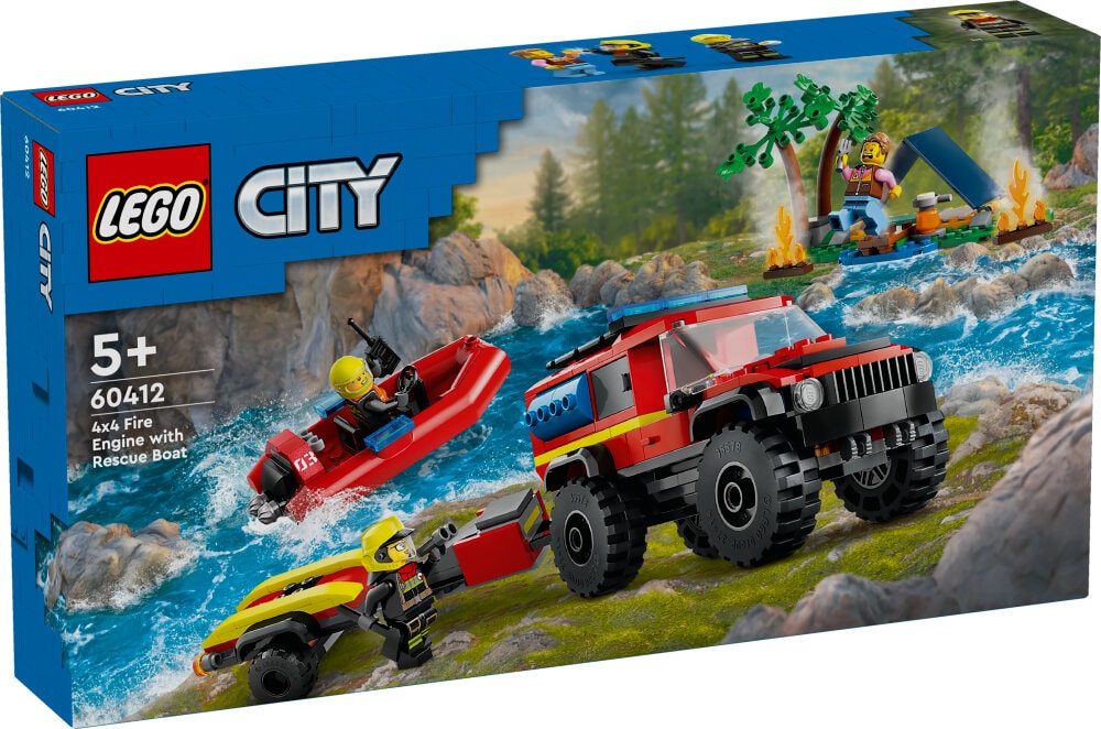 LEGO City - 4x4 brandweerauto met reddingsboot 5+